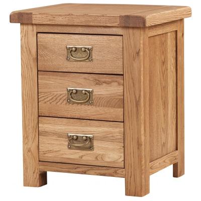 Kingsbury Solid Oak 3 Drawer Bedside